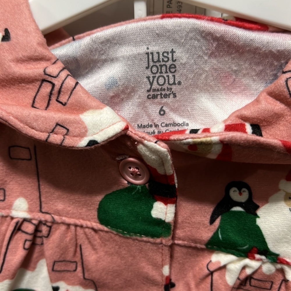 Carter's Just One You® Toddler Girls' Santa Coat Pajama Set - Pink - Picture 10 of 11